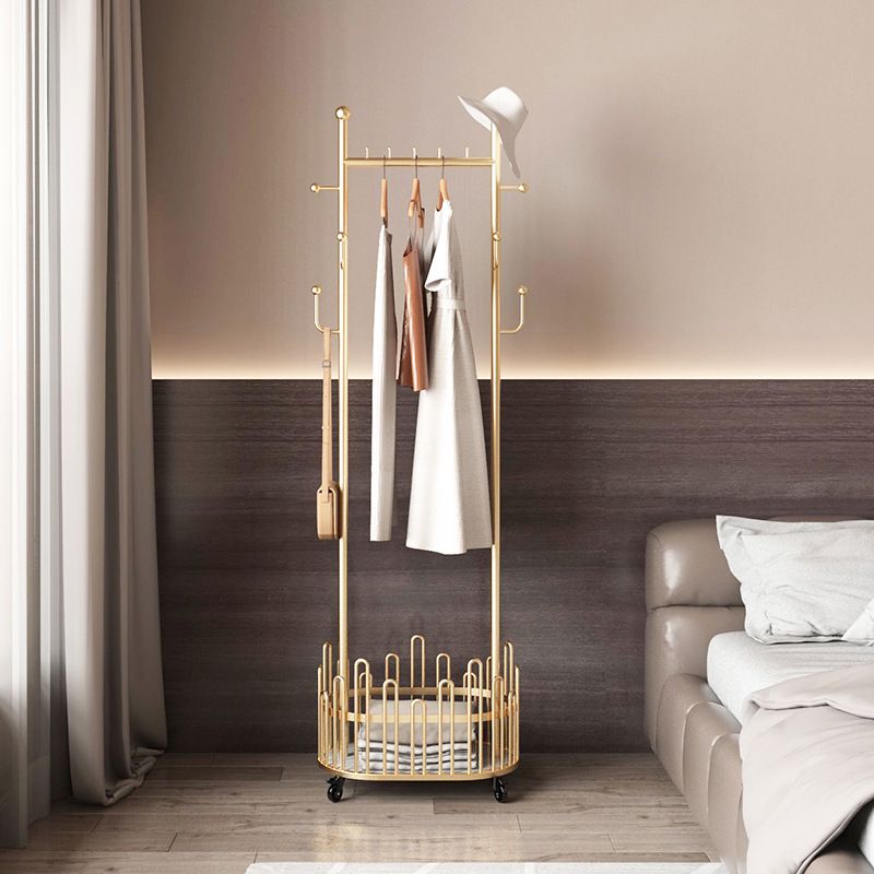 Glam Style Hall Stand Metal Free Standing Hall Stand with Storage