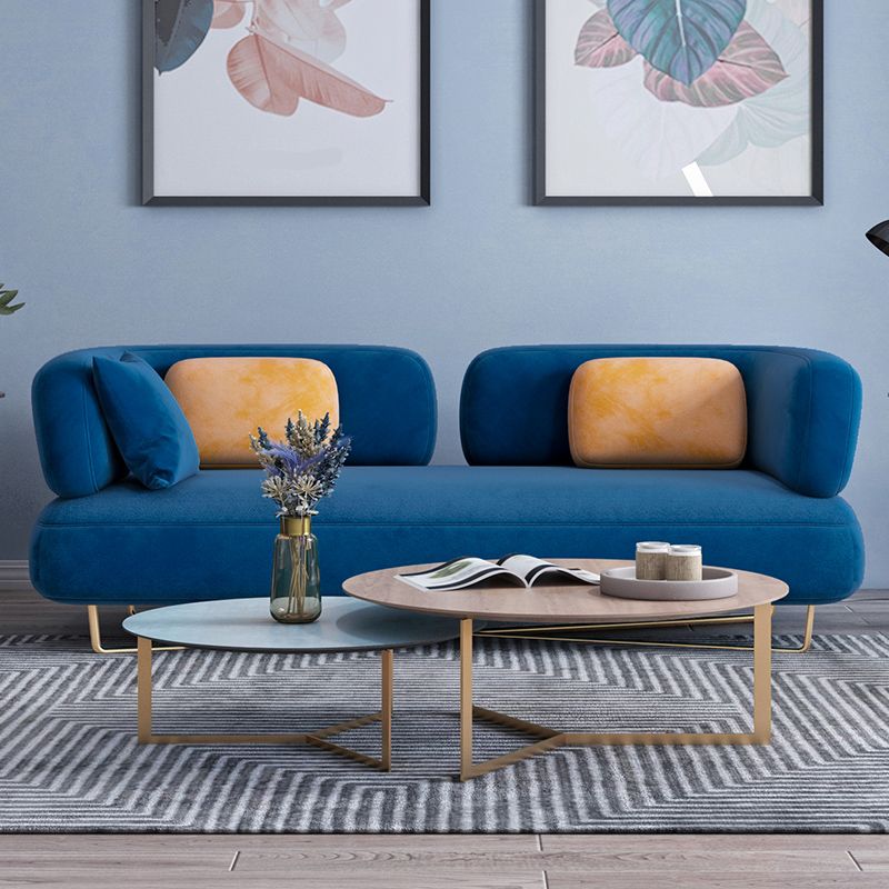 Scandinavian Solid Color Velvet Sofa 31.49" Wide Tuxedo Arm Sofa