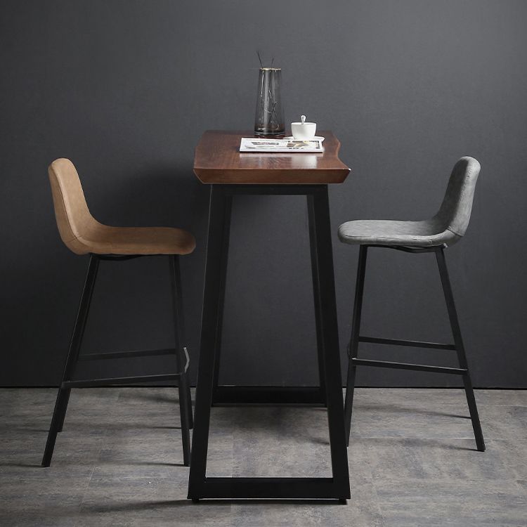 1/2/3 Pieces Industrial Iron Bar Table Set Rectangle Bistro Set with Pine Wood Top