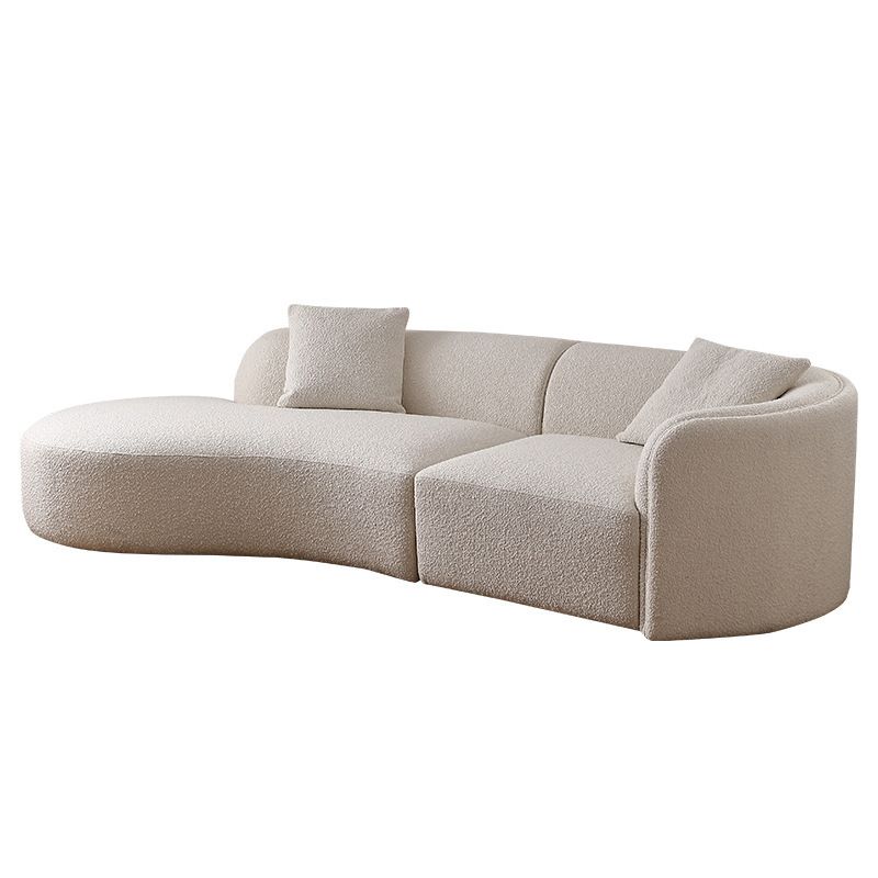 Fabric Scandinavian Curved Sectional 27.55" High Sectional Sofa