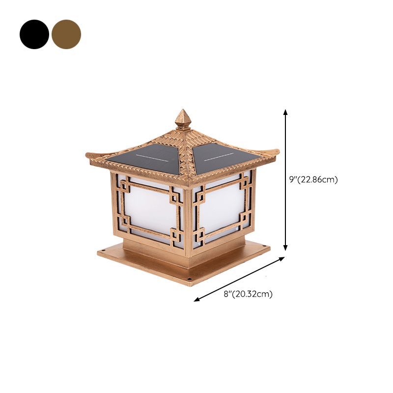 Modern Pillar Lamp Minimalist LED Solar Lighting Fixture for Garden