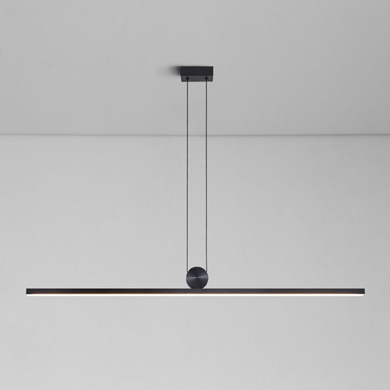Black Island Hanging Light LED Island Light with Acrylic Shade for Dining Room