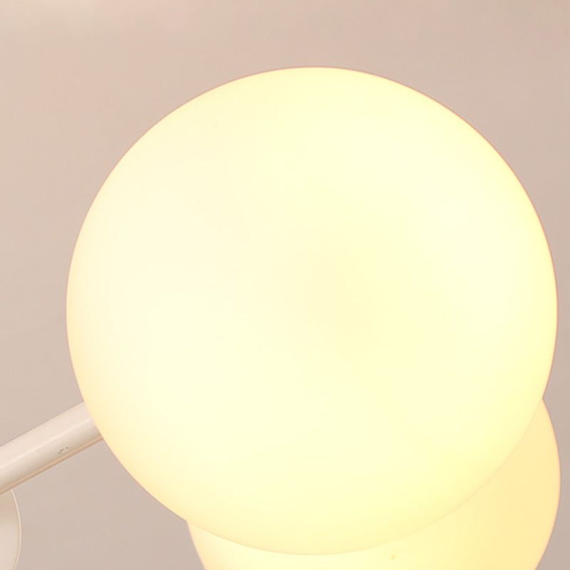 12-Light Linear Ceiling Light Modern Style Chandelier with Globe Shade