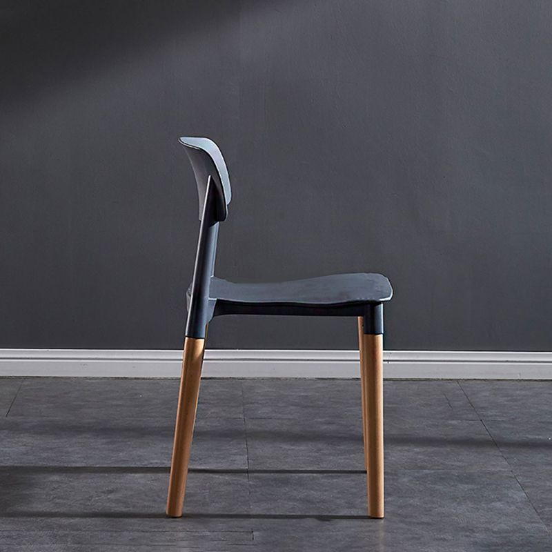 Scandinavian Wood Restaurant Side Chair Open Back Matte Finish Dining Chair