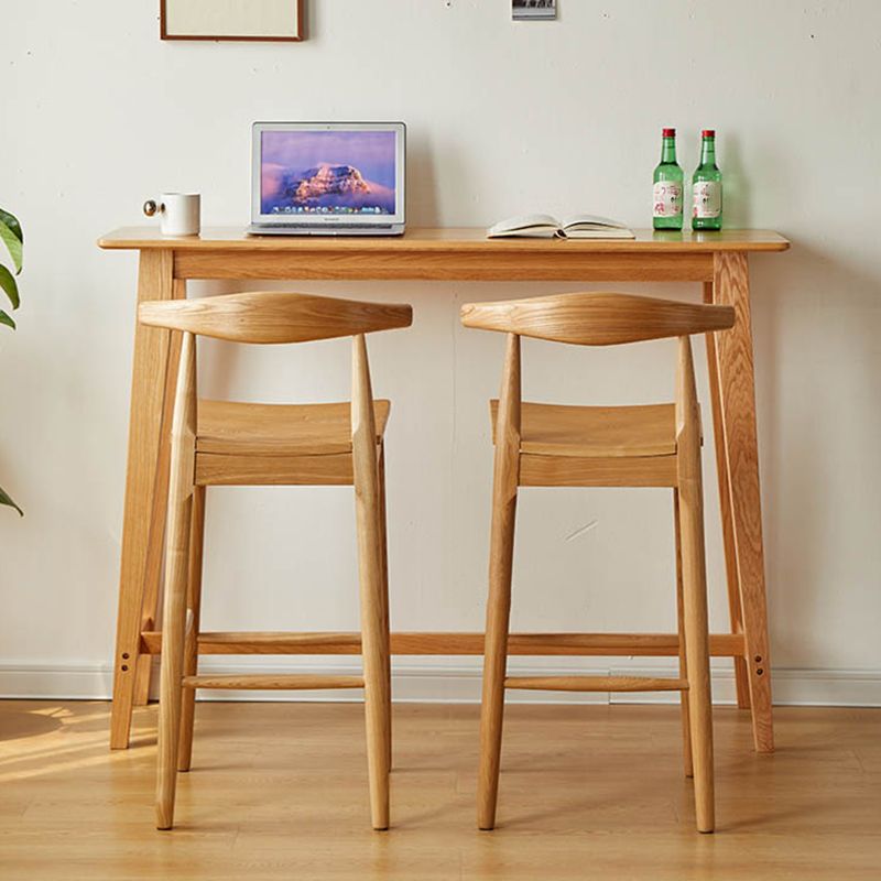 Contemporary Rectangle Solid Wood Bistro Bar Desk for Living Room