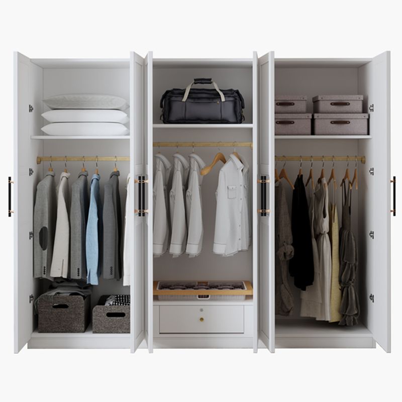 Engineered Wood Wardrobe Armoire Modern White Wardrobe Cabinet