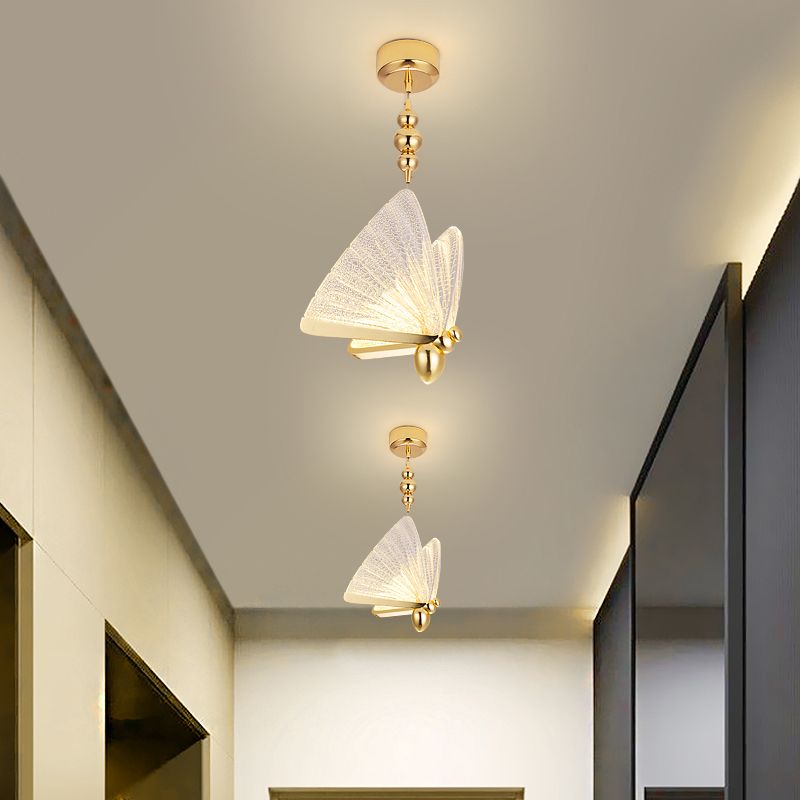 Nordic Luxury Style Butterfly Shade Hanging Light Fixture LED Butterfly Pendant Chandelier