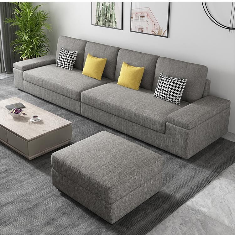 Stationary with Storage Slipcovered Square Arm Gray Cushions Sofa