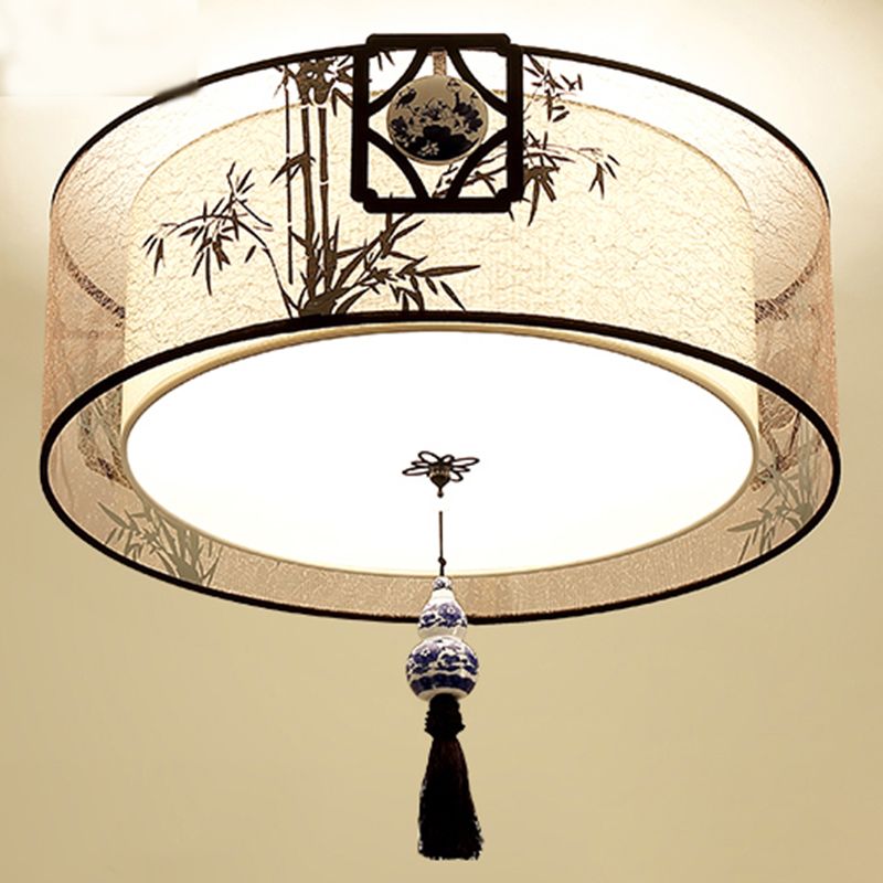 Contemporary Style Geometry Ceiling Fixtures Fabric Ceiling Mount Light Fixtures