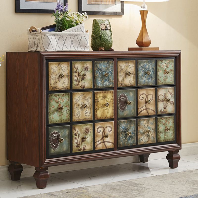 American Retro Storage Chest Solid Wood Storage Chest Dresser for Bedroom