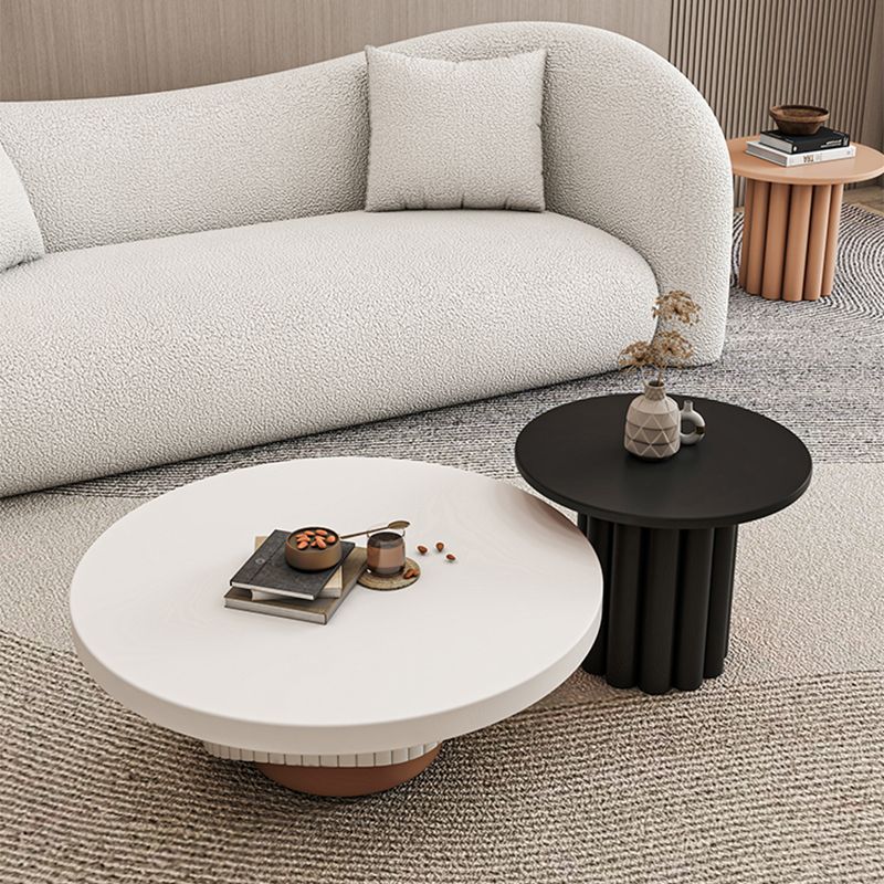 Pedestal Round Coffee Table Set Modern Minimalist Cocktail Table