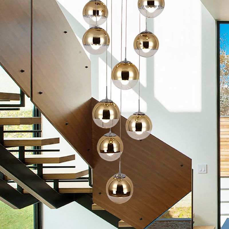 Spiegelglas hängender leichter Globus Schatten moderner Anhänger Licht für Wohnzimmer