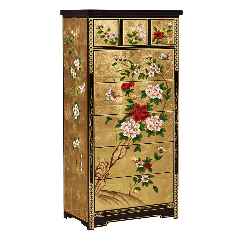 American Traditional Lingerie Chest Wood Storage Chest for Bedroom
