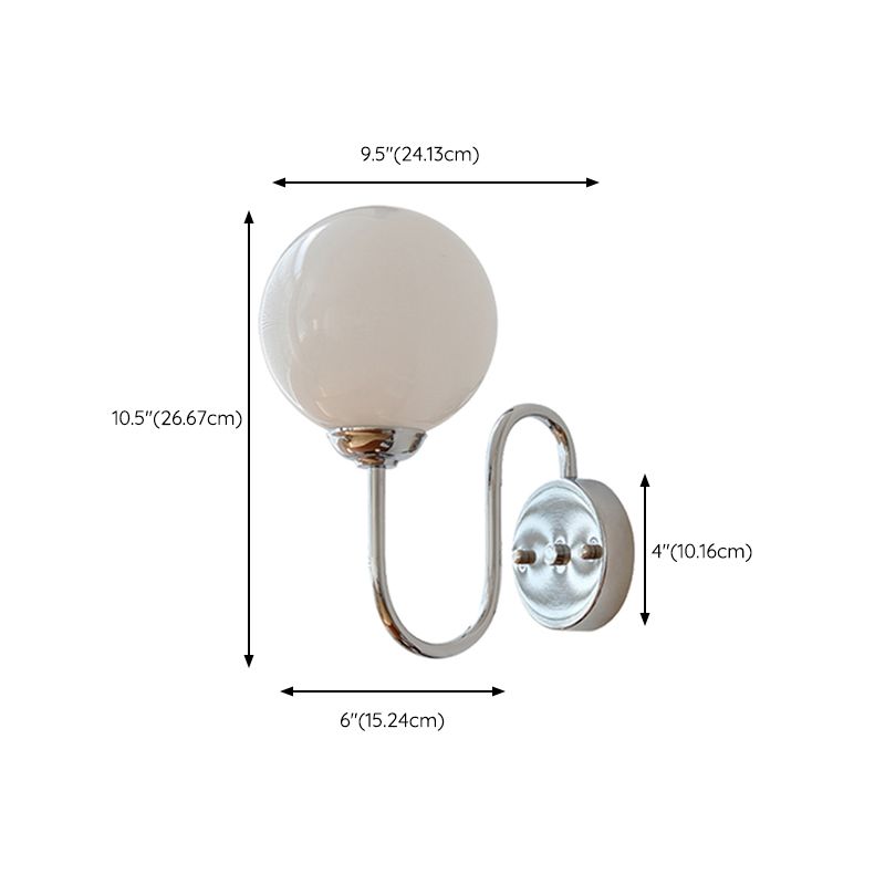 Nordic Style Wall Light Ball Shape Wall Lamp with Glass Shade for Living Room