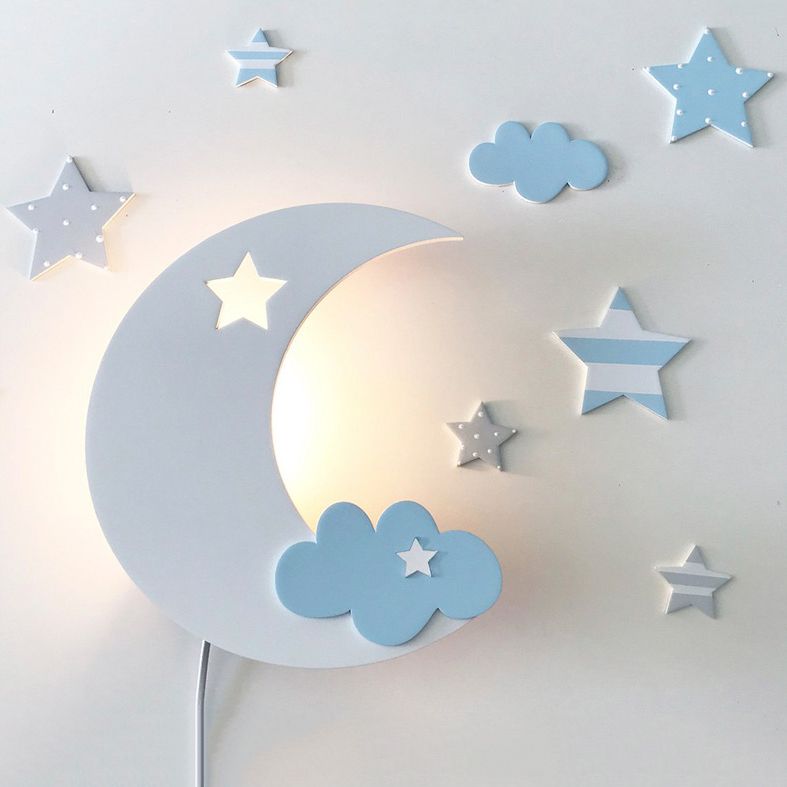 Crescent Cloud Child Schlafzimmer Wandleuchte Acryl -Cartoon -Energieeinsparung LED Wandlampe