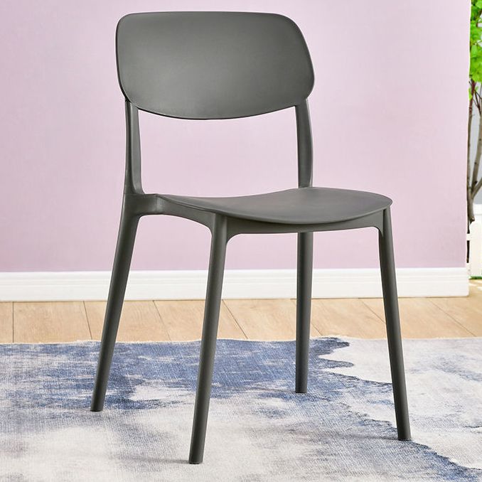 Scandinavian Stackable Armless Dining Chairs Plastic Open Back Dining Side Chair