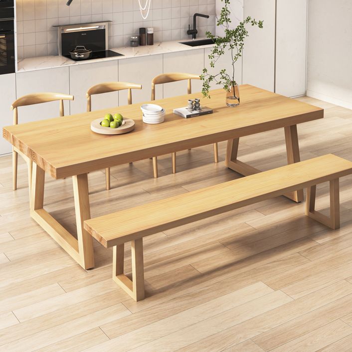 Modern Solid Wood Rectangular Dining Table for Dining Room and Dining Bar
