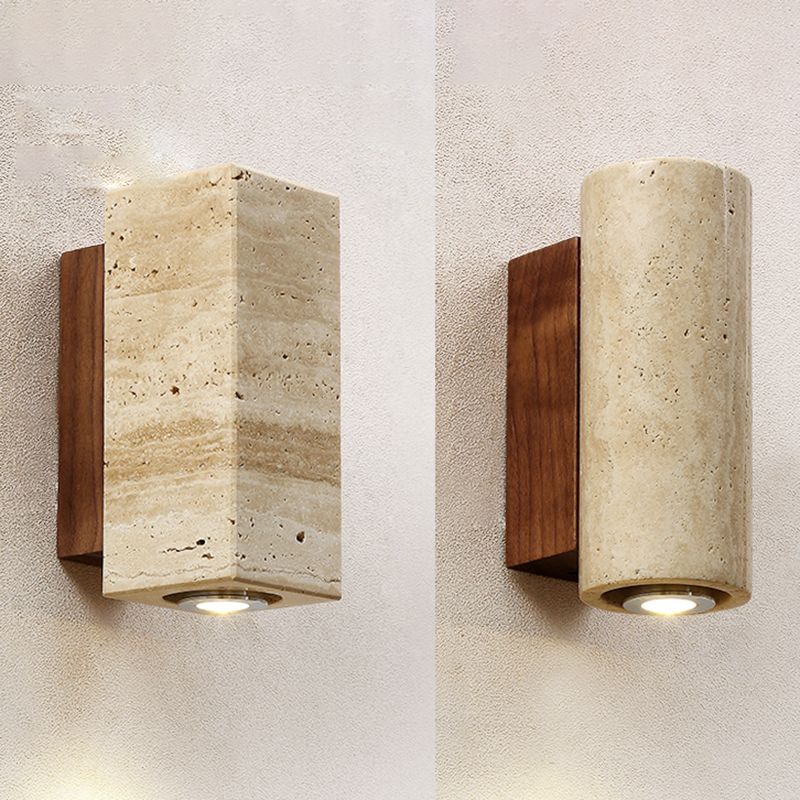 Sitting Room One Head Wall Sconce Contemporary Stone Wall Mounted Light Fixture