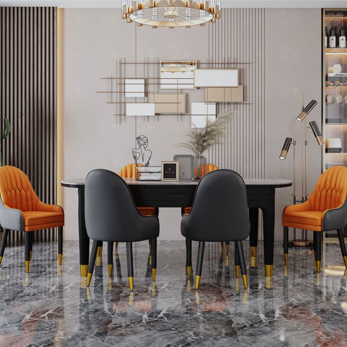 Silla escandinava para el hogar, sillón tapizado con respaldo Parsons, silla de comedor de madera