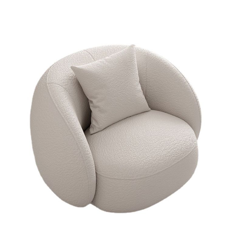 Northern European Curved Sofa 31.5" High Wool Settee in Beige