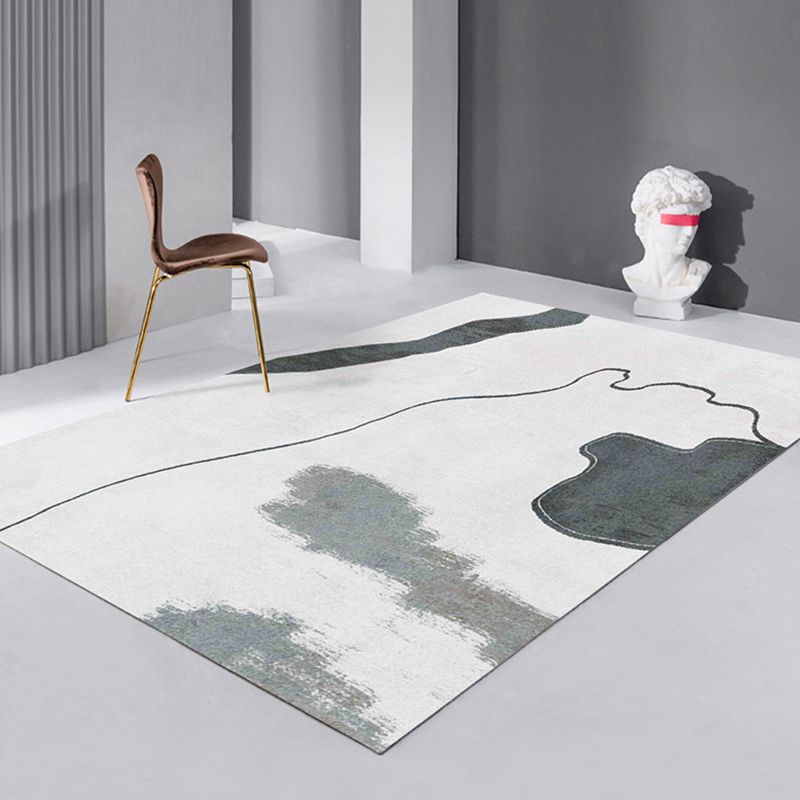 Apricot Tone Simple Area Rug Polyester Irregular Stripe Carpet Non-Slip Backing Rug for Home Decor