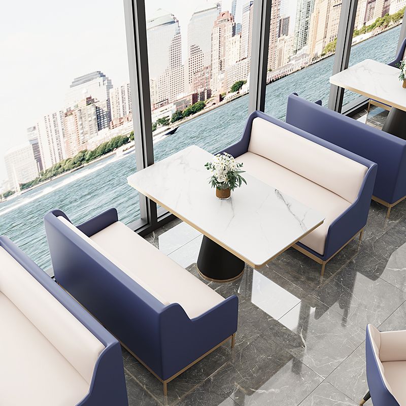 Sintered Stone Top Dining Table Traditional Luxury Dining Table with Metal Frame