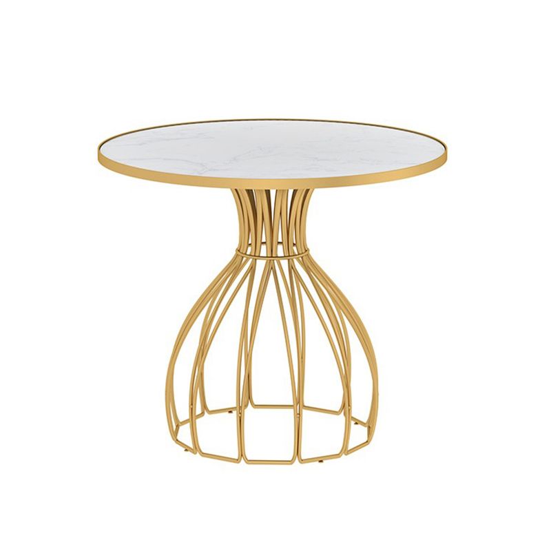 Metal and Stone Table Glam Style Simple Home Round Dining Table