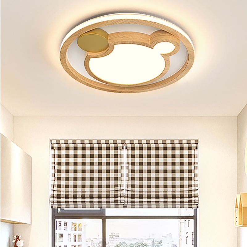 Modern Flush Mount Ceiling Light Fixtures Wooden Ceiling Mounted Light for Dining Room