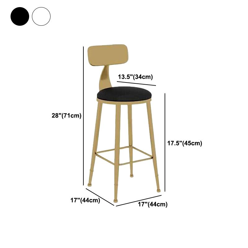 Nordic Style Leather Upholstered Barstool Gold Base Bar Stool for Living Room