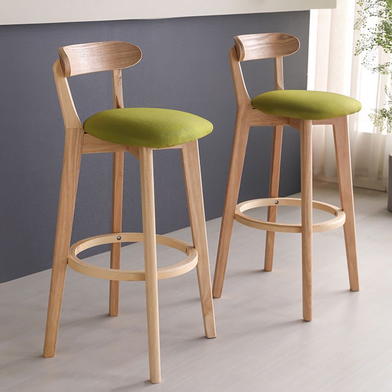 Modern Wood Barstool Fabric Cushion in Matte Finish for Indoor