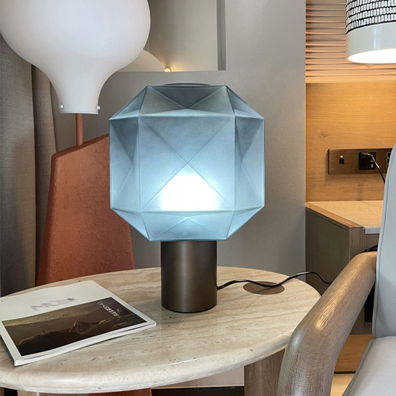 Ultra-modern Simplicity Geometric Table Lamp Hand-Blown Glass Nightstand Lamp for Bedroom