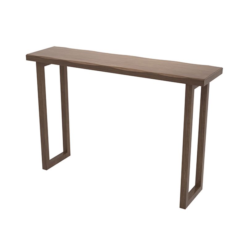 Modern Indoor Rectangle Solid Wood Sled Bar Dining Table in Brown