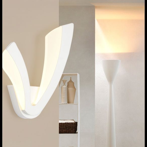 Simple V Shape Wall Lighting Ideas LED Acrylic Shade Wall Mount Light for Living Room Bedroom