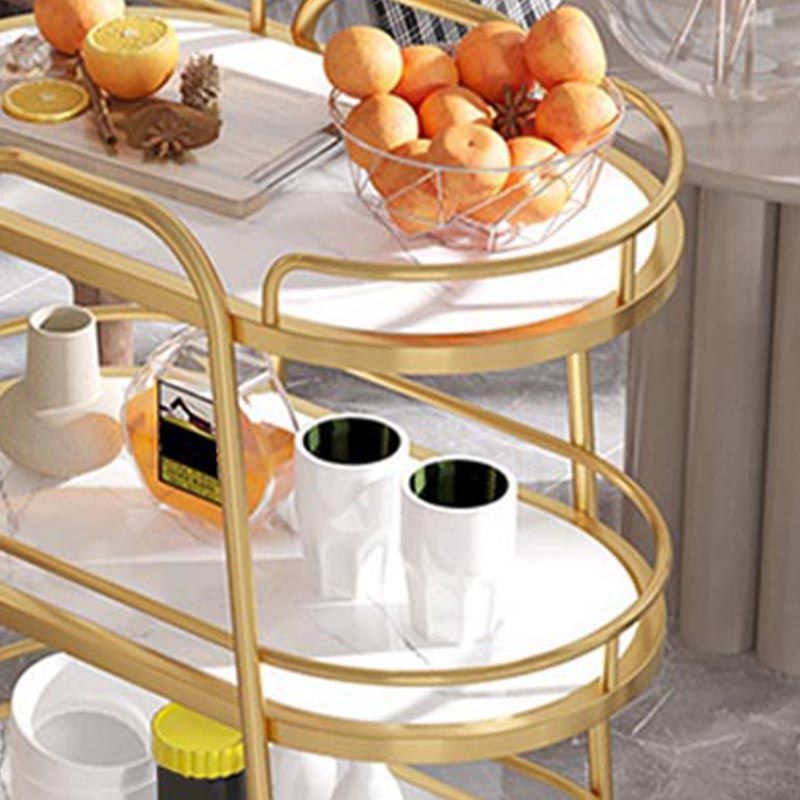 33.46" High Modern Prep Table Rolling Stone Prep Table for Home