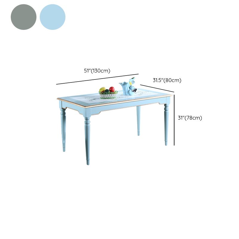 Rustic Style Solid Wood Set of 5 Dinette Table with Armless Chair