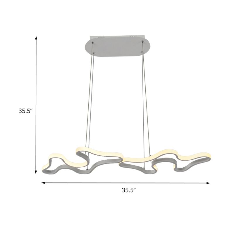 Moderne Twist -Acryl -Decke Anhänger LED -LED -Lampe in warmem/weißem Licht mit innerem/äußeren Glühen