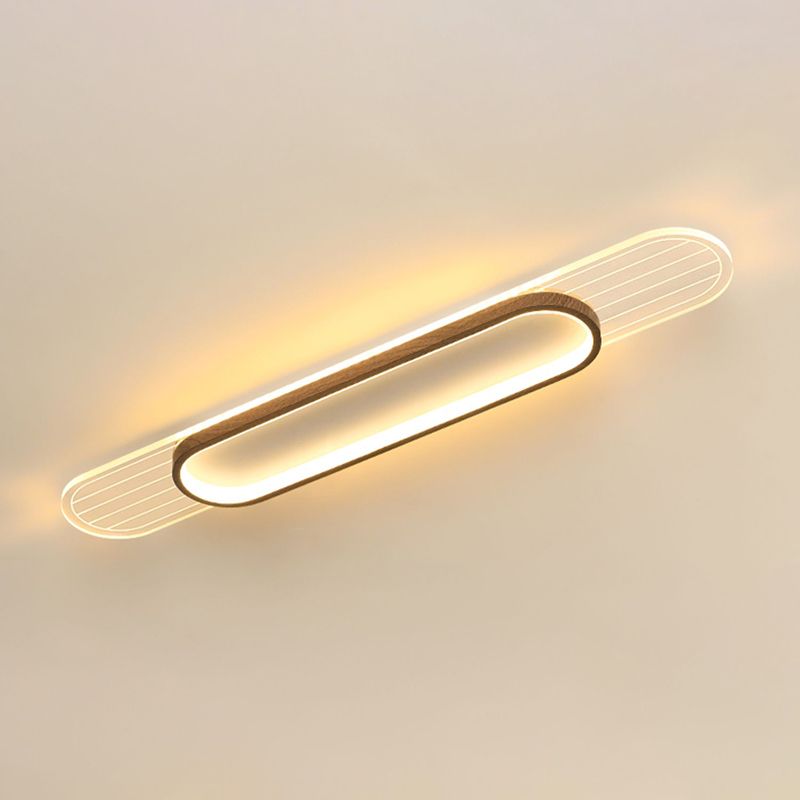 Modern Metal Flush Mount Oval Shape Ceiling Light with Acrylic Shade for Passage