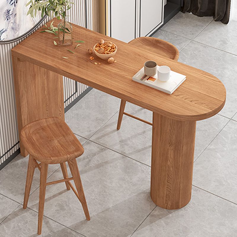 Contemporary Bar Table Solid Wood Specialty Pub Table for Outdoor