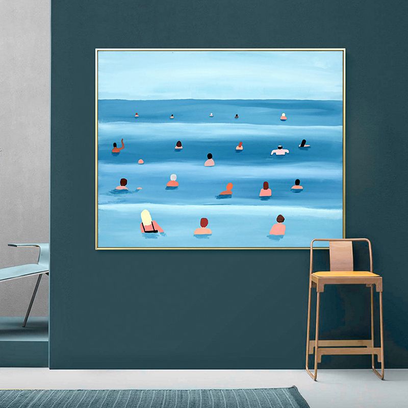 Peinture sur toile texturée, décoration murale de Sport de mer tropicale, couleur douce pour salle à manger