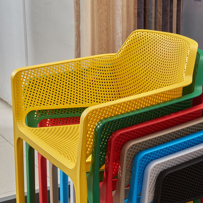 Sillas de comedor de plástico de estilo moderno, sillones de comedor apilables para cocina