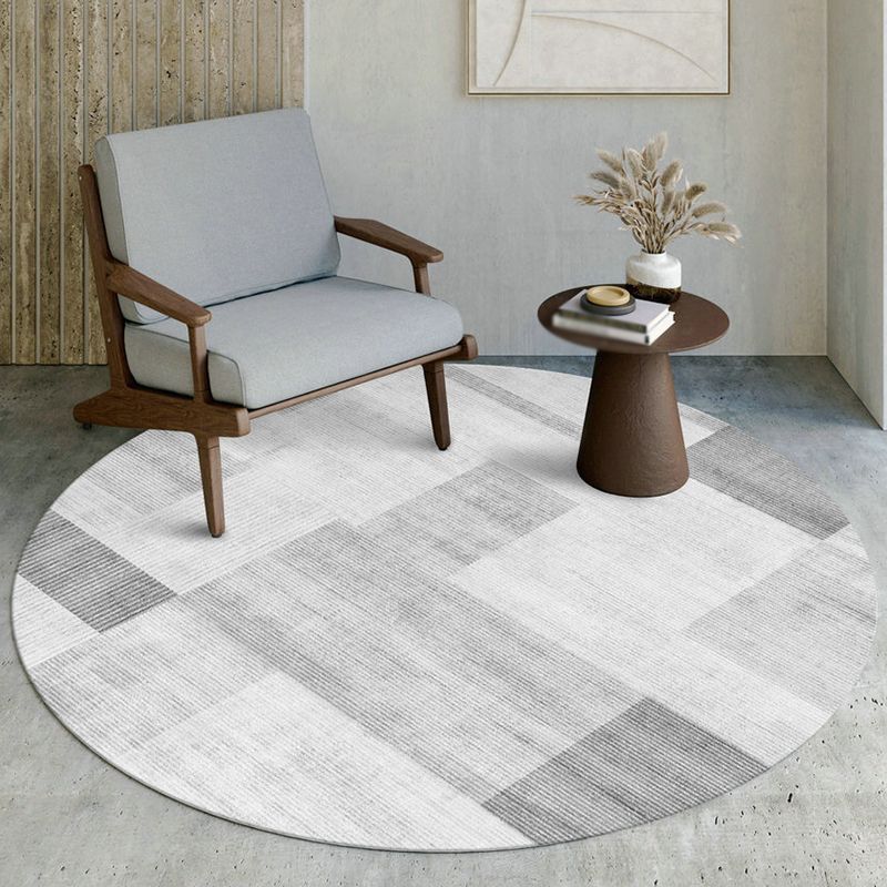 Modern Living Room Area Rug Abstract Pattern Polyester Area Carpet Non-Slip Backing Rug
