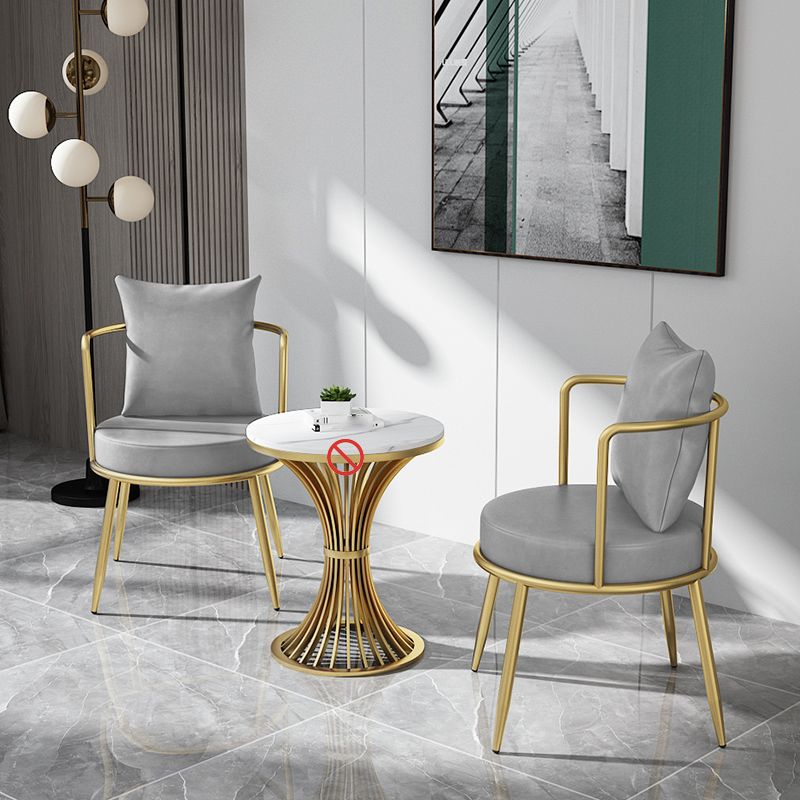 Glam Style 21.65 " Wide Pillow Back Metal Frame Sponge Arm Chair