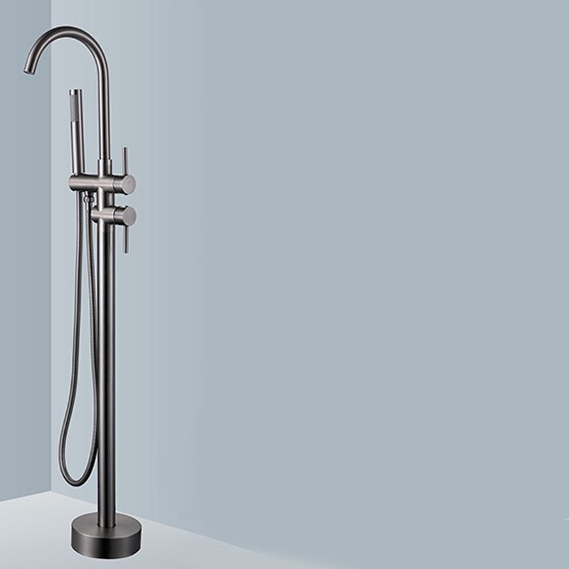 Contemporary Bathroom Faucet Floor Mounted Copper One Handle Freestanding Bathtub Faucet