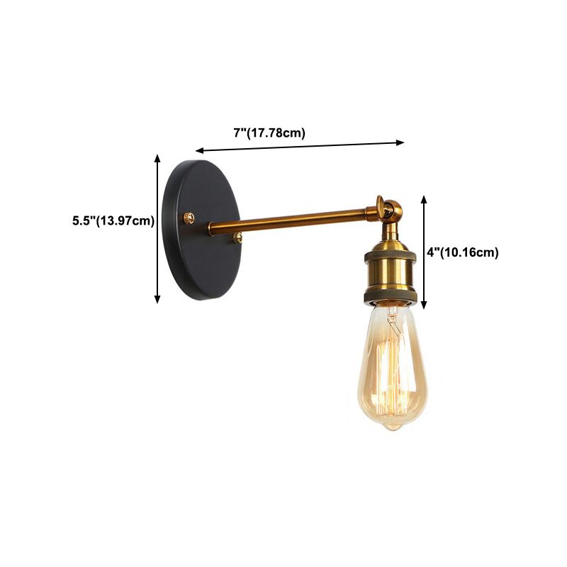 Cone Wall Lighting Industrial Metal 1 Light Rustic Wall Sconces in Black