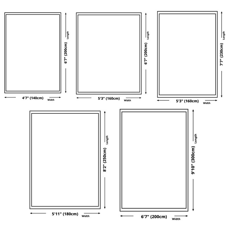 White Tone Trendy Rug Polyester Carpet Abstract Print Indoor Rug Anti-Slip Backing for Living Room