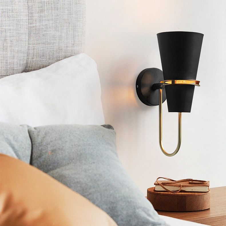 Lámparas de pared cónicas de estilo nórdico accesorios de iluminación de pared metálica para dormitorio