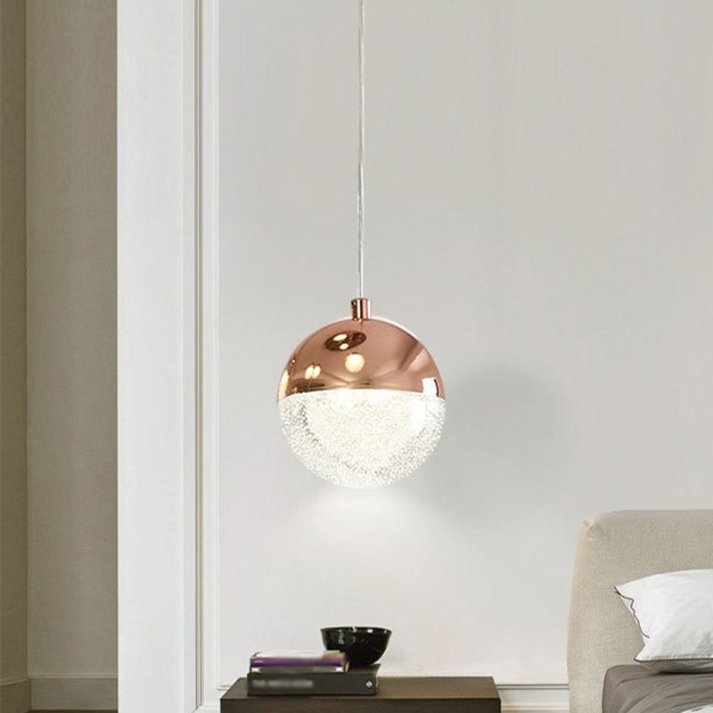 Chrome/Gold LED -bal hanglamp Modernisme Crystal Suspended Lighting Armture voor eetkamer