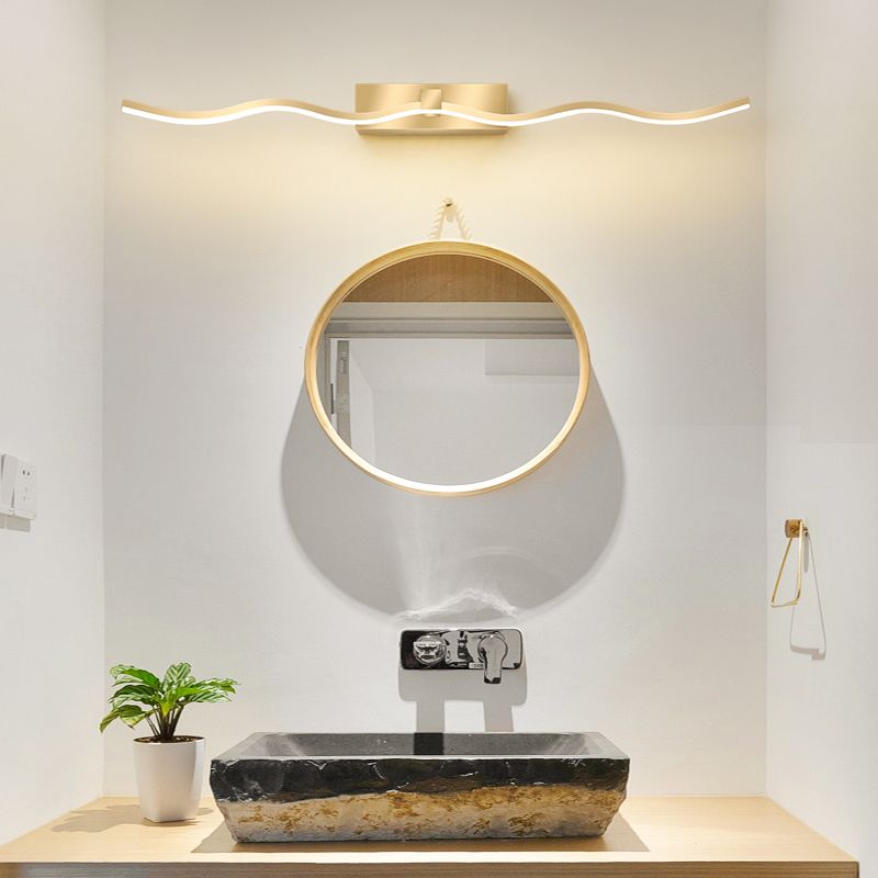 Modern Minimalist Style Linear Flush Mount Wall Sconce Metal Wall Mounted Lighting for Bathroom