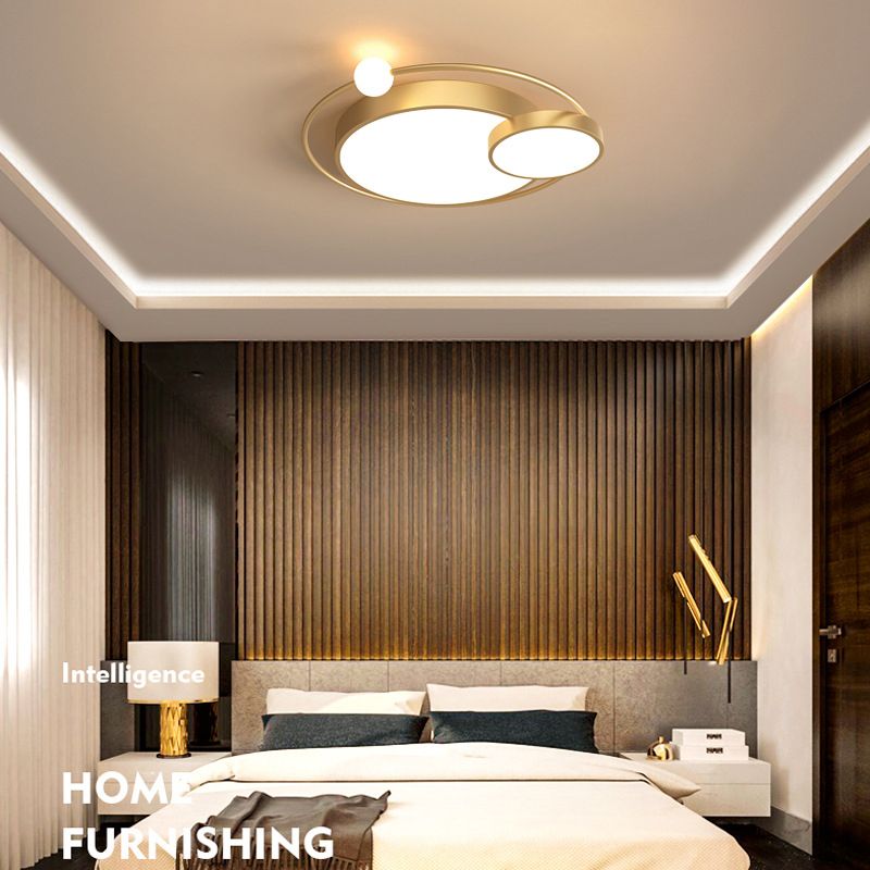 Nordic Style Bedroom LED Lighting Fixture 3-Lights Creative Round Home Decorative Ceiling Light