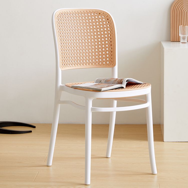 Silla lateral contemporánea interior Silla de comedor plástica con respaldo abierto